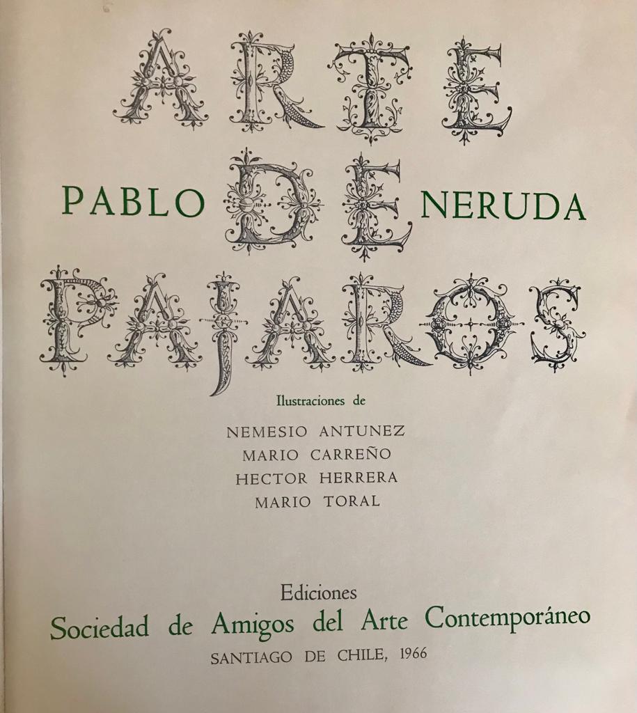 Pablo Neruda	Arte de pájaros