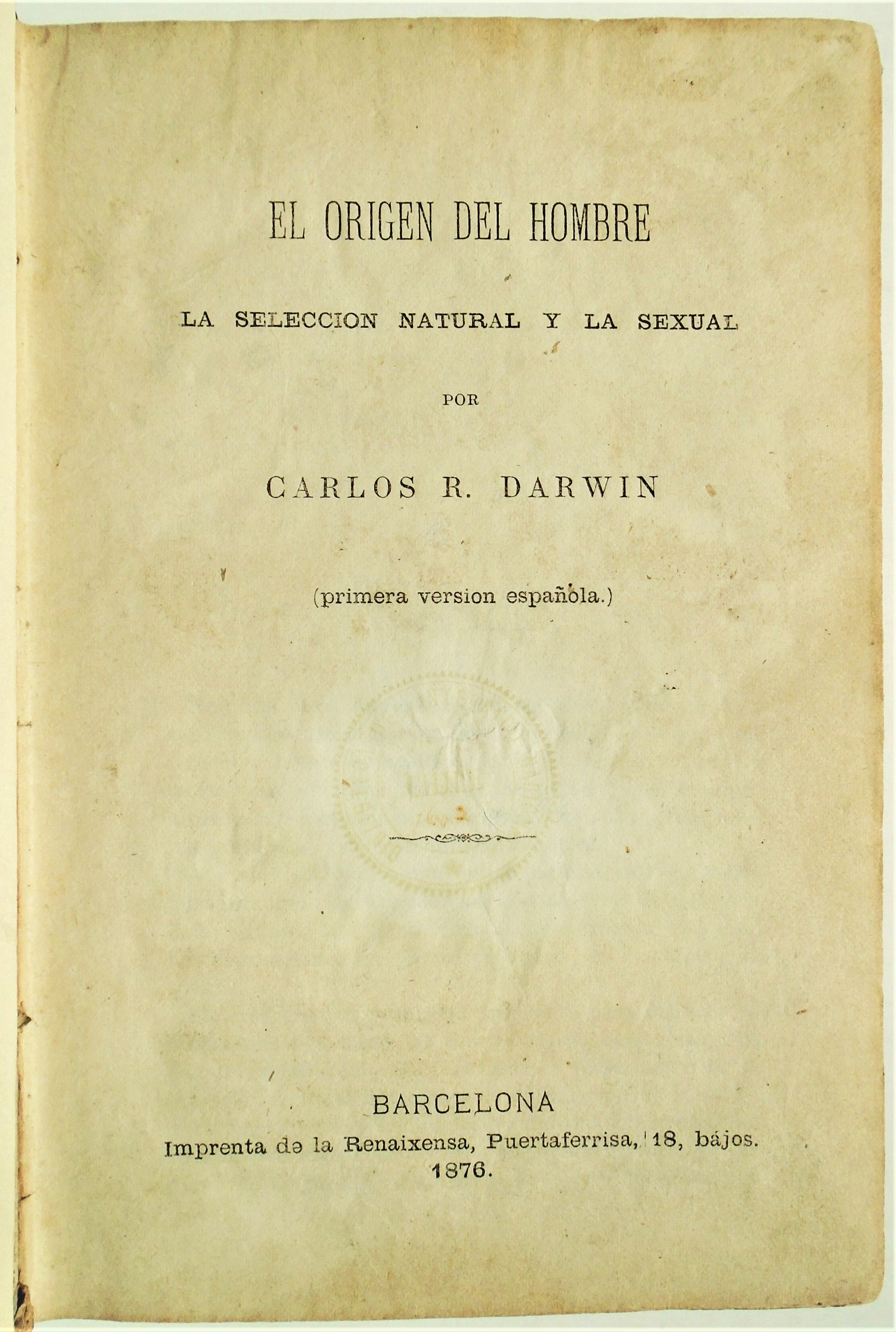 Charles Darwin - El origen del hombre (1876)