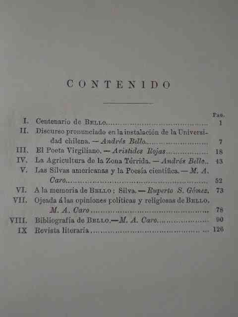 A la memoria de Andrés Bello en su centenario : homenaje del "repertorio colombiano".