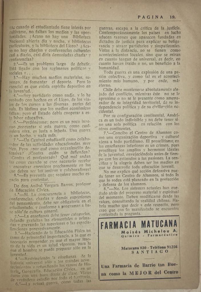 Los 50 años del Liceo Amunategui