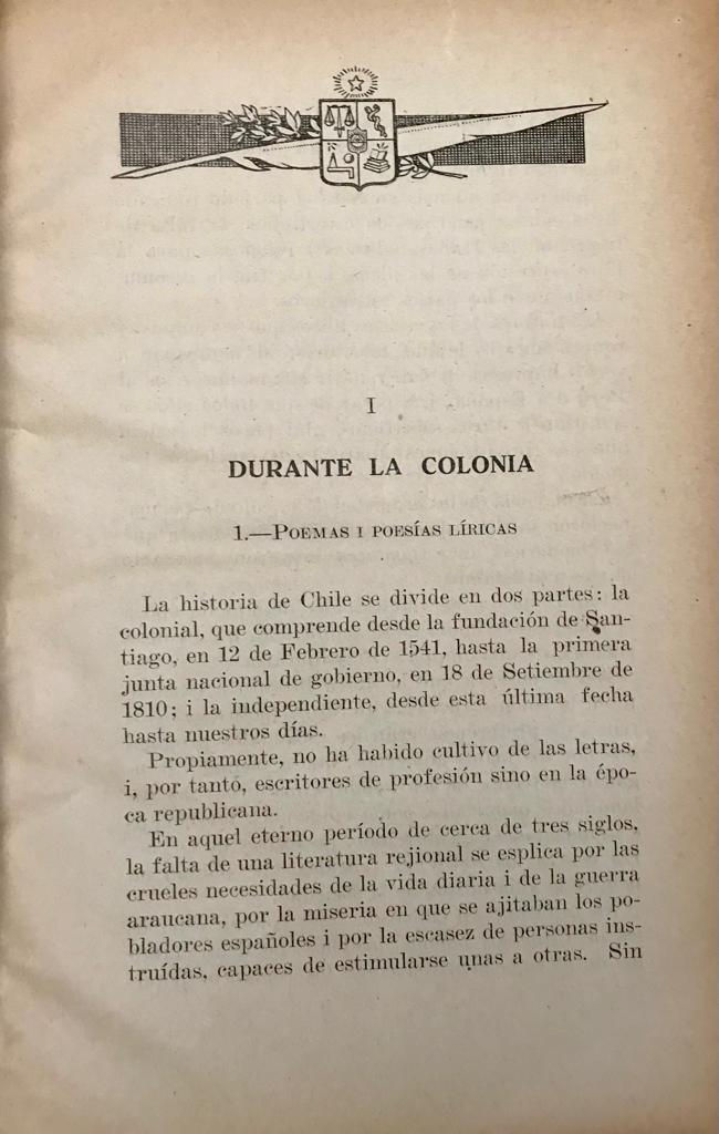 Domingo Amunategui Solar 	Historia de Chile. Las Letras chilenas