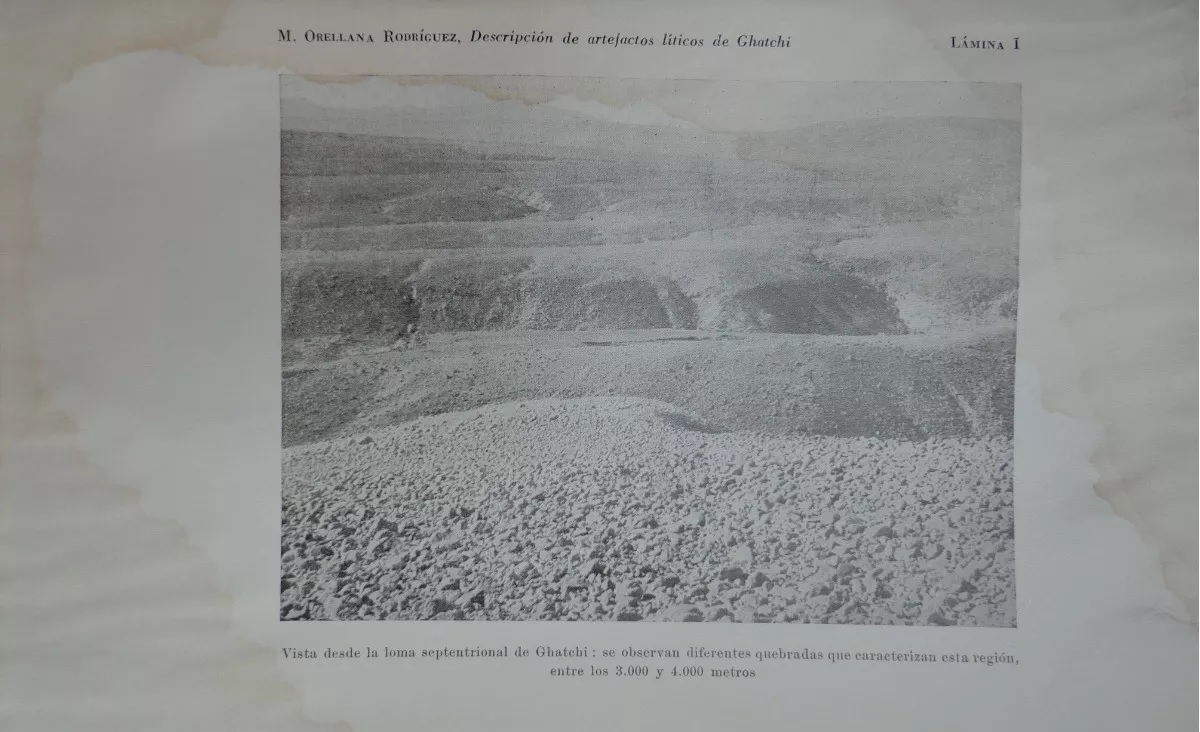 Mario Orellana Rodriguez. Descripción de artefactos líticos de Ghatchi : el problema del preceramico en el Norte de Chile 