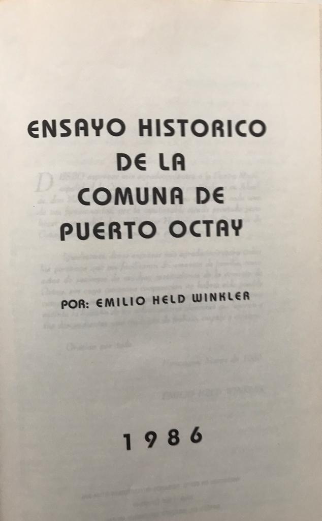 Emilio Held Winkler	Ensayo Histórico de la Comuna de Puerto Octay