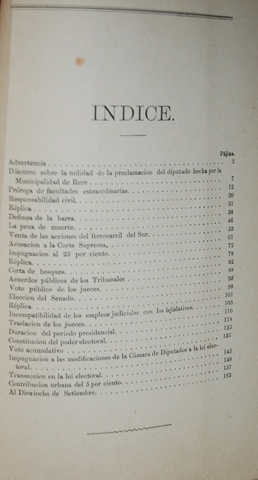 Francisco Marín Recabarren- Discursos parlamentarios