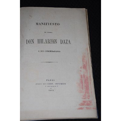 Hilarión Daza - Manifiesto