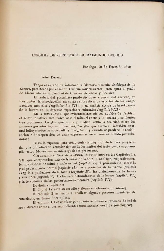 Enrique Gomez- Correa	Sociología de la Locura 