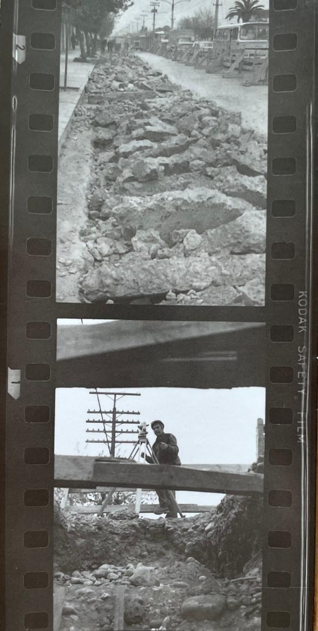 Fotografias y negativos de construcción del la línea Nº 2 del Metro 