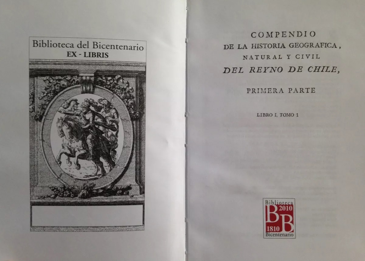  Juan Ignacio Molina. Compendio de la historia geográfica, natural y civil del reino de Chile