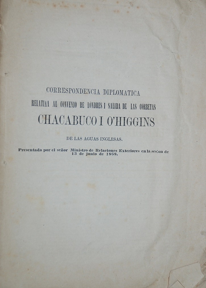 Corbeta Chacabuco O'Higgins Londres 1868