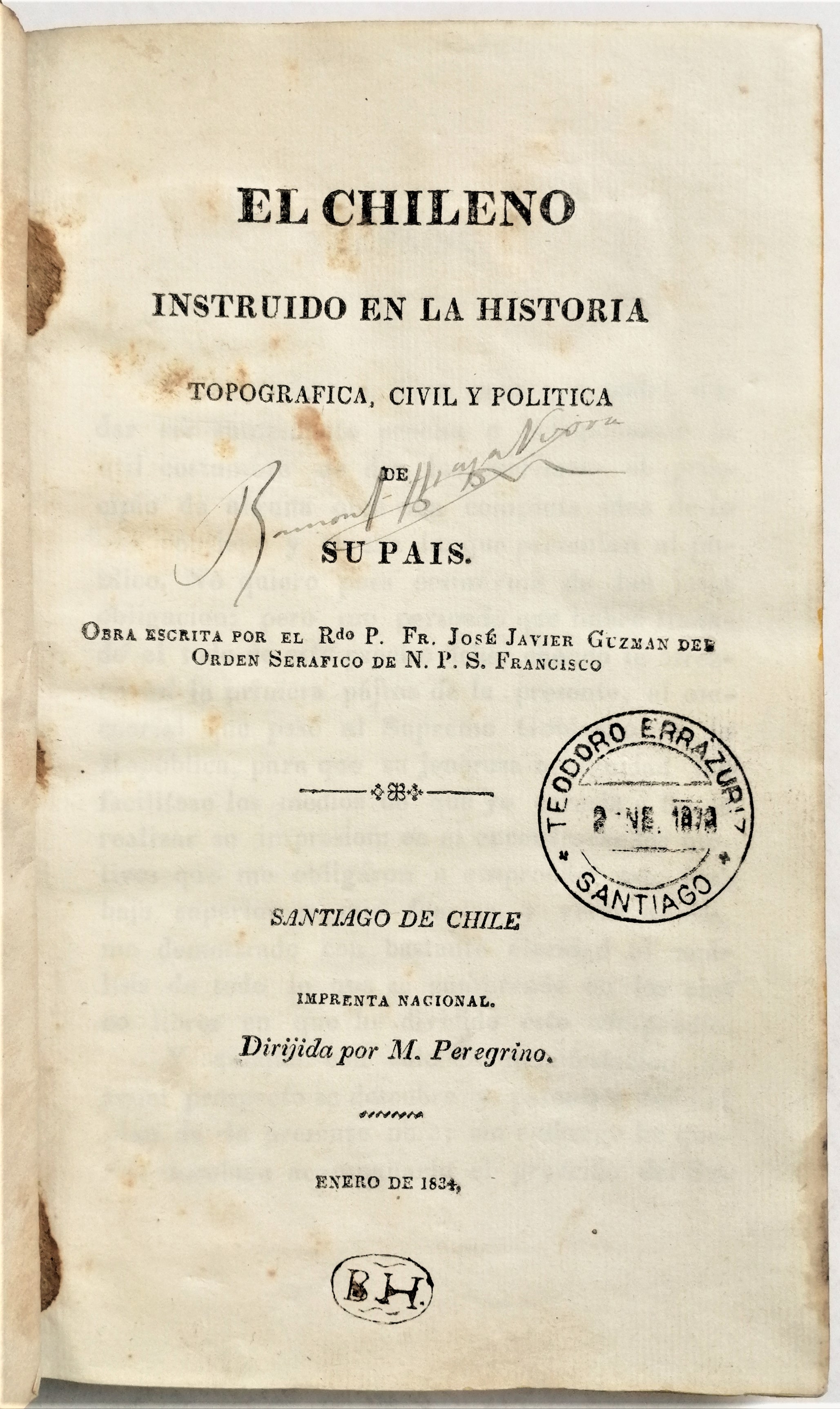 José Javier Guzmán - El Chileno instruido en la historia topográfica, civil y política de su país
