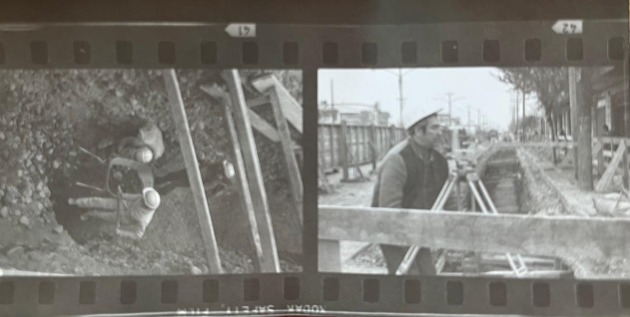 Fotografias y negativos de construcción del la línea Nº 2 del Metro 