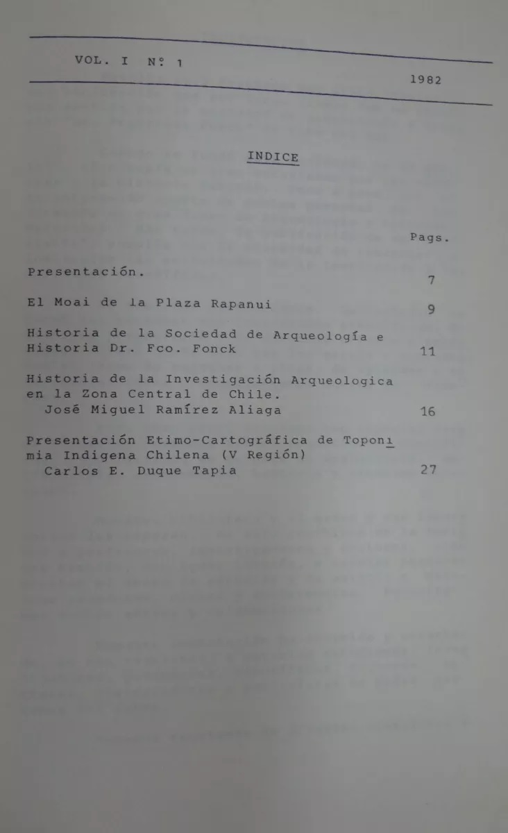 Museo de Arqueología y Ciencias Naturales de Viña del Mar de la Sociedad de Arqueología e Historia Dr. Francisco Fonck. Clava vol. 1, n°1,1982