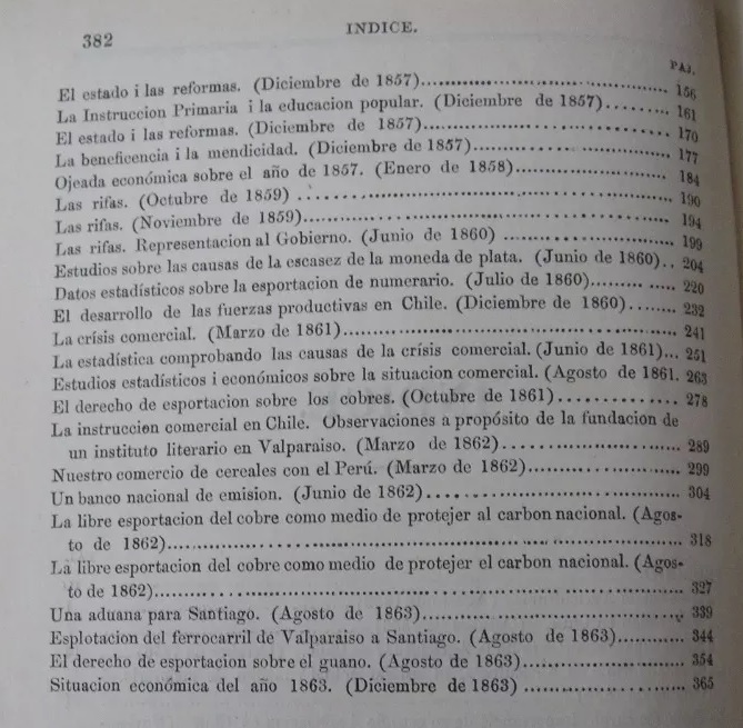 Manuel Miquel. Estudios económicos i administrativos sobre Chile, desde 1856 hasta 1863