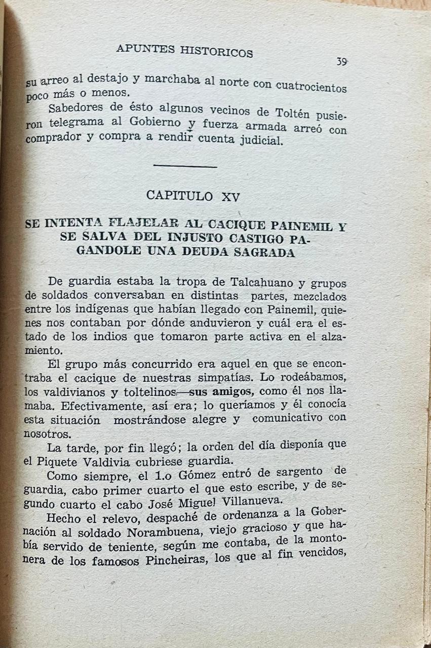 José del Carmen Alderete	Apuntes históricos. Sublevación de la Araucanía en 1881
