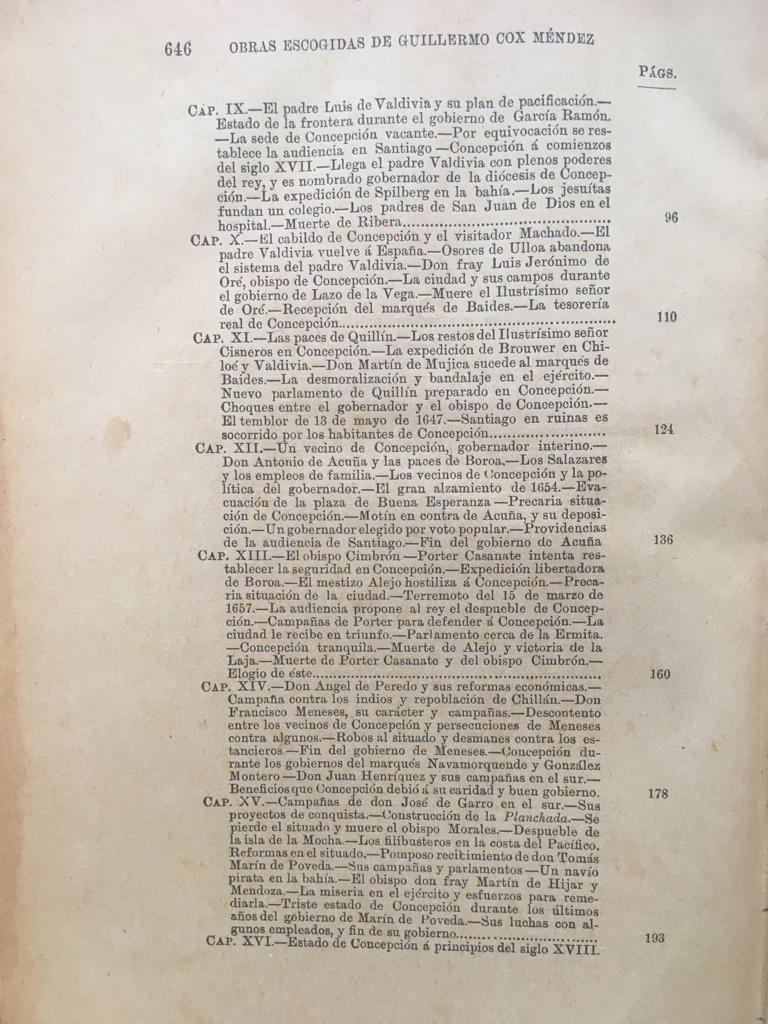 Guillermo Cox y Méndez. Obras escogidas.