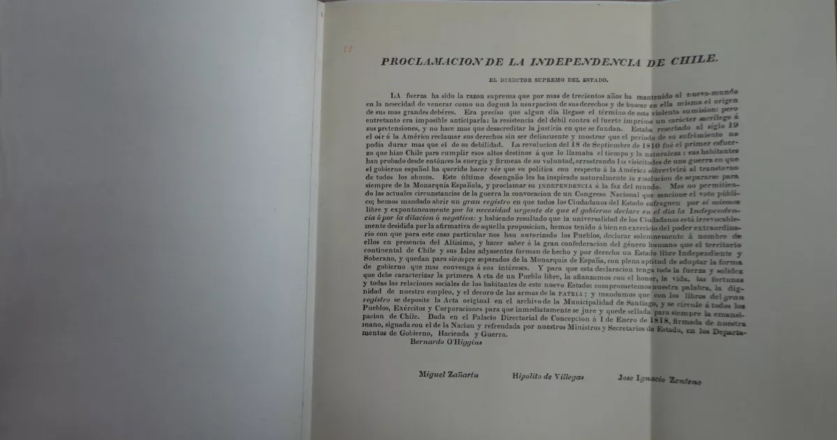 alamiro de avila martel. impresos relativos a la declaración de la independencia de Chile 