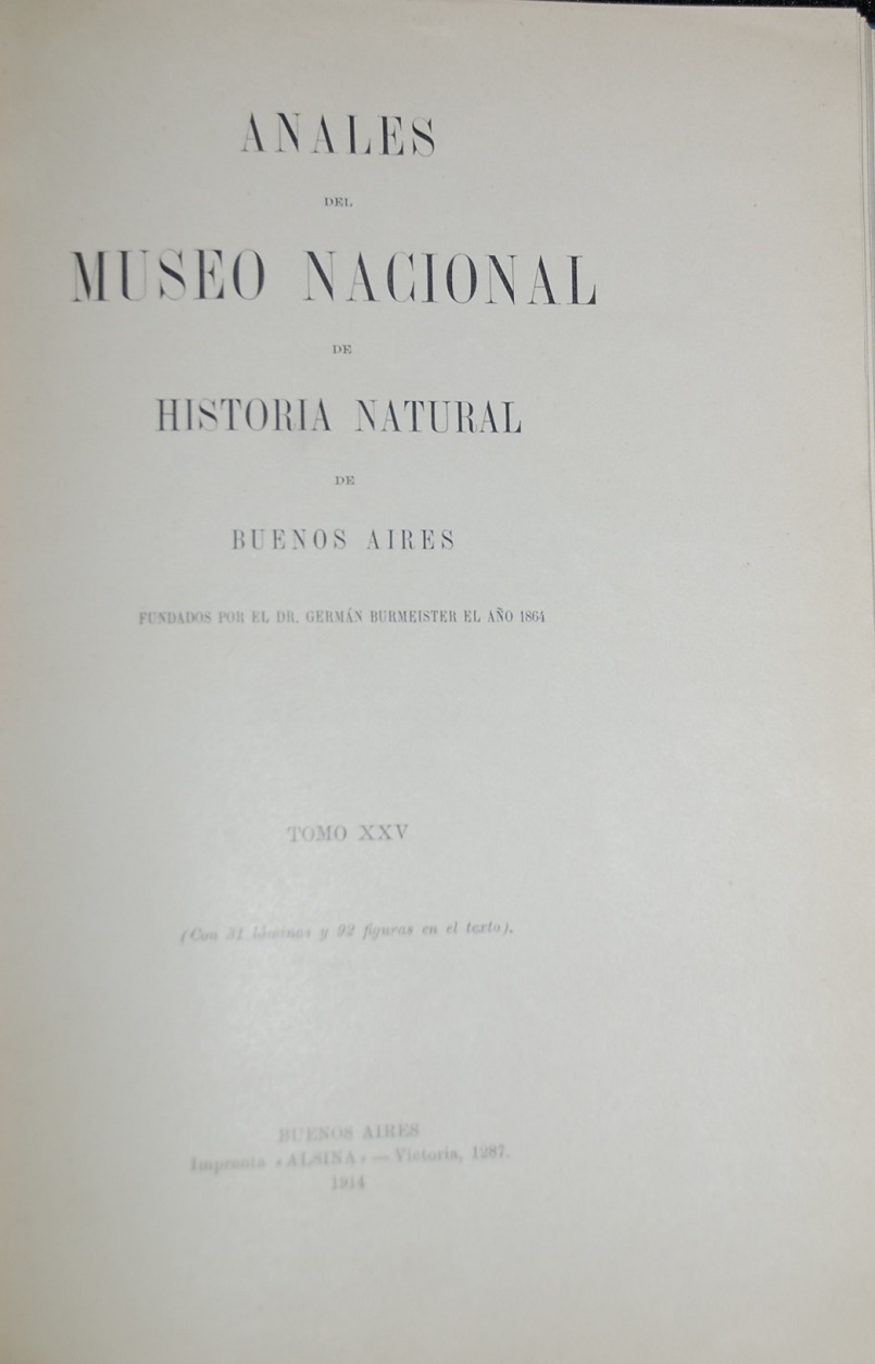 Cayetano Rovereto - Anales del museo nacional de historia natural de buenos aires tomo XXV. Los  estratos araucanos y sus fosiles 