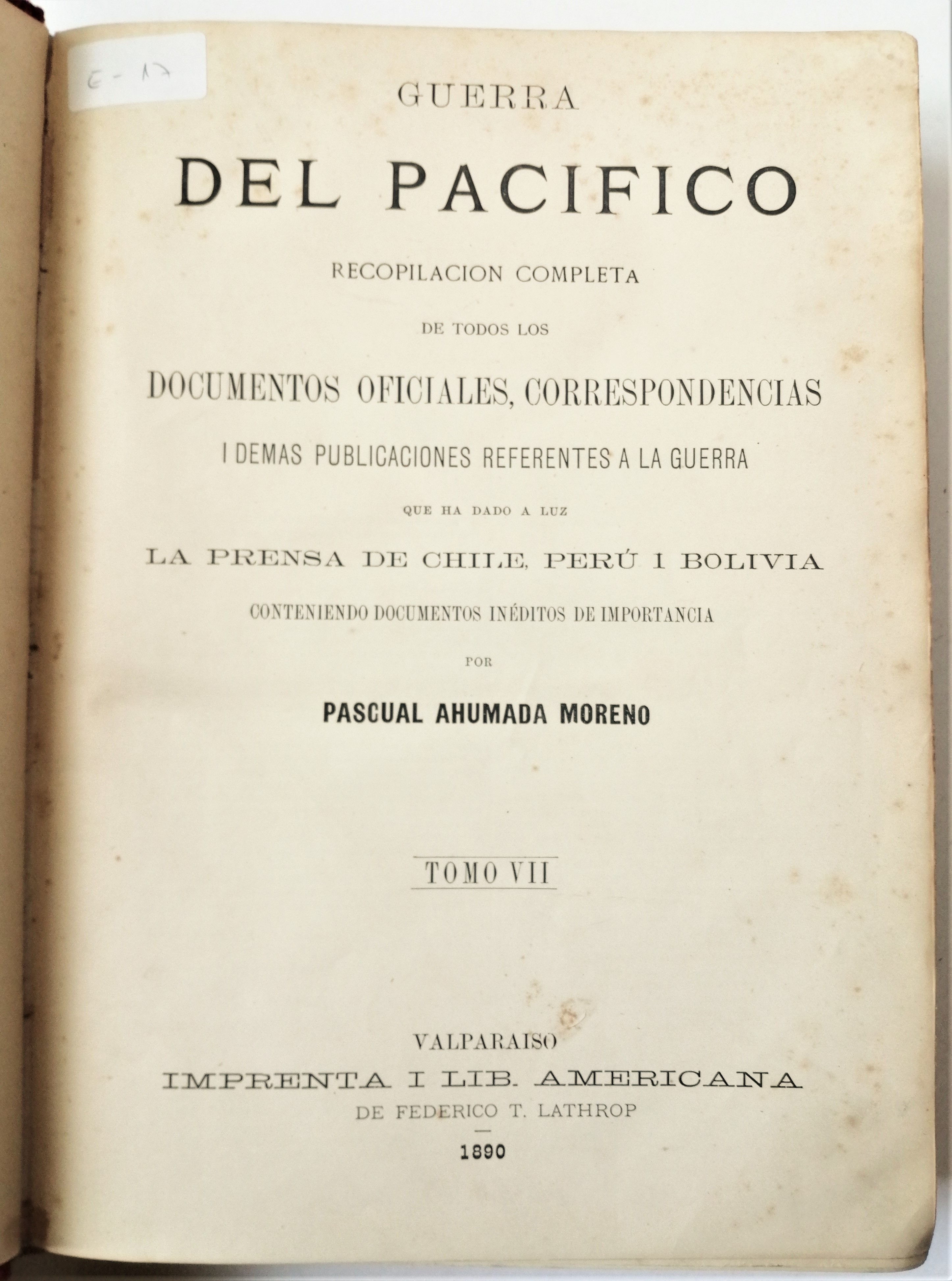 Pascual Ahumada - Guerra del Pacífico