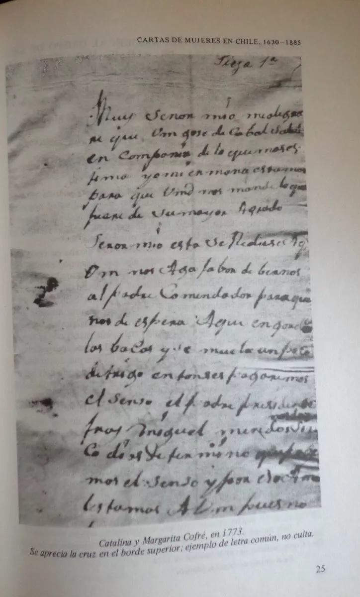 Sergio Vergara quiroz. Cartas de mujeres en Chile 1630-1885.