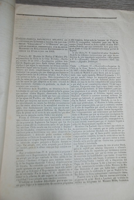 Corbeta Chacabuco O'Higgins Londres 1868