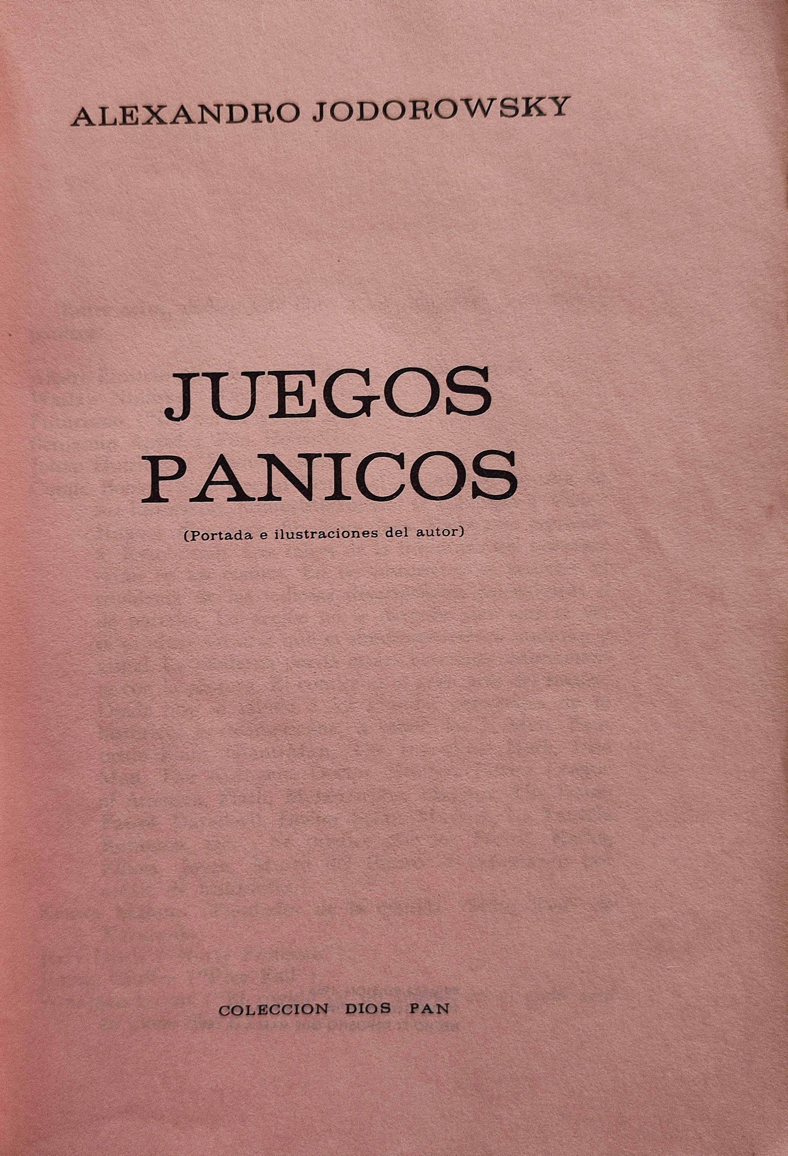 Alejandro Jodorowsky.	Juegos pánicos.