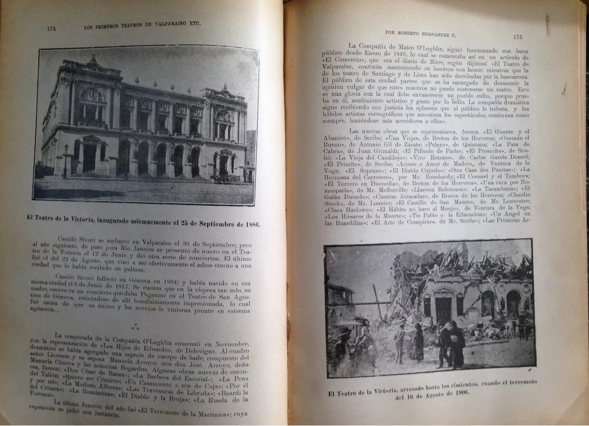 Roberto Hernandez. Los primeros teatros de Valparaíso y el desarrollo general de nuestros espectáculos públicos