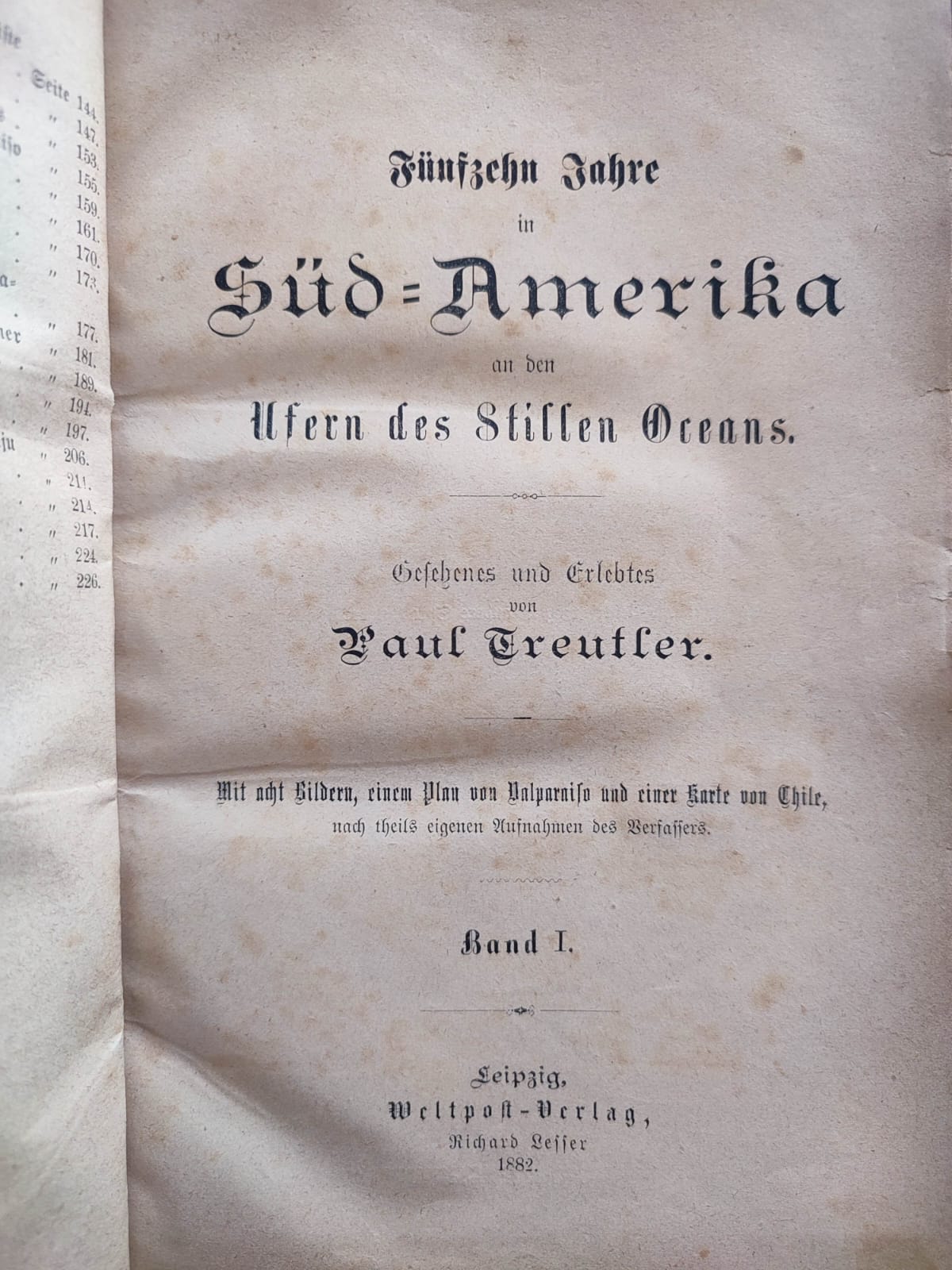 Paul Treutler. Quince años en América del Sur y la Costa del Océano Pacífico.  Fünfzehn Jahre in SüdAmerika an den Ufern des Stillen Oceans Gesehenes und erlebtes