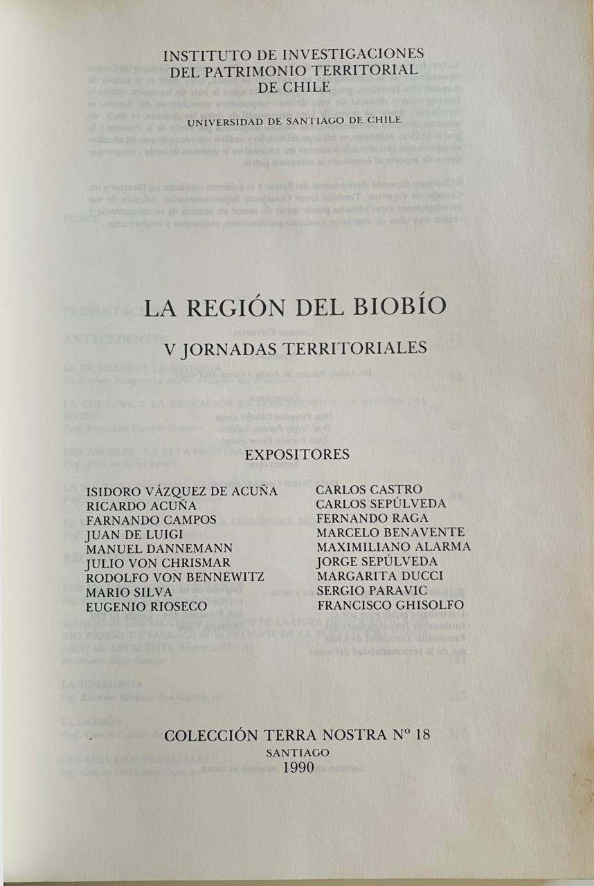 Instituto de Investigaciones del Patrimonio Territorial de Chile 	La Región del Biobío