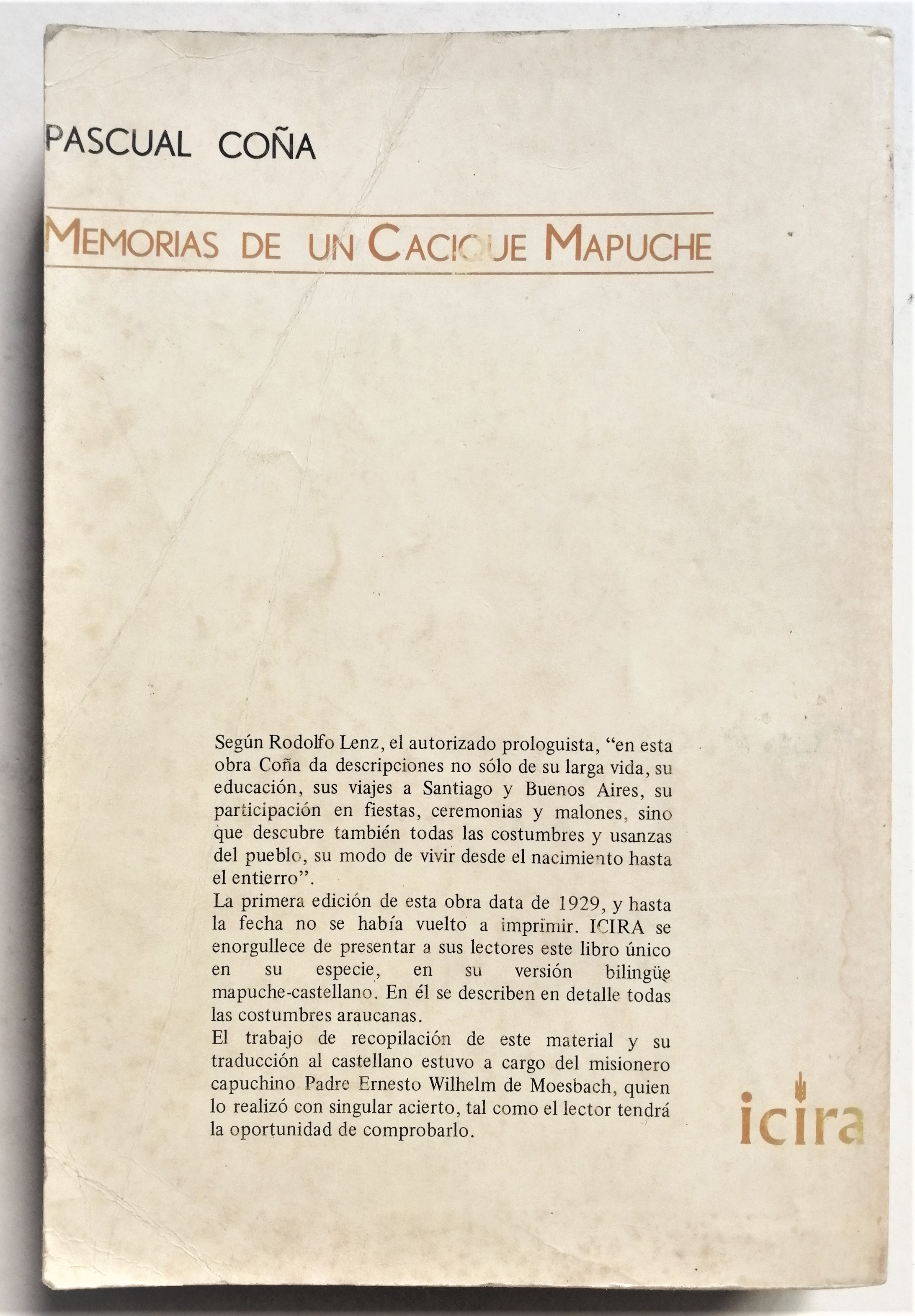Pascual Coña - Memorias de un Cacique Mapuche 