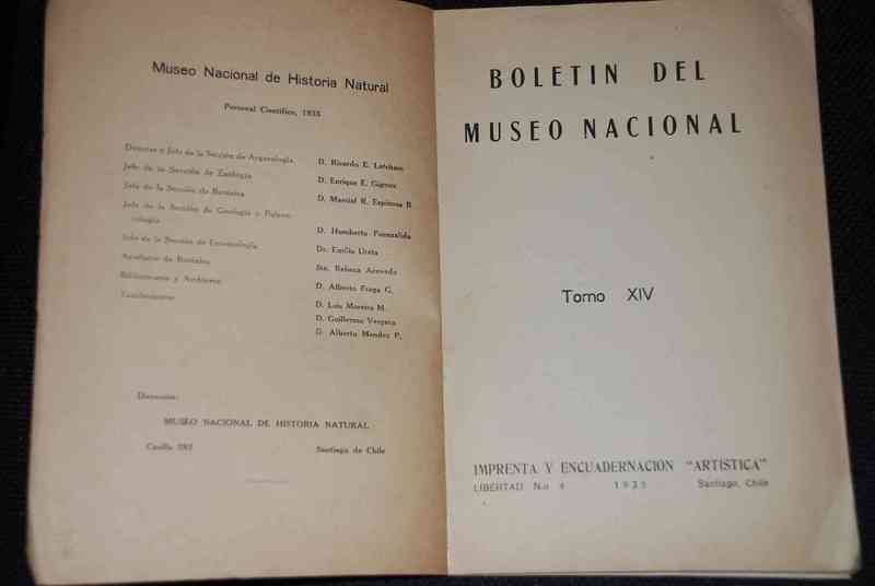 Boletín del Museo Nacional Tomo XIV