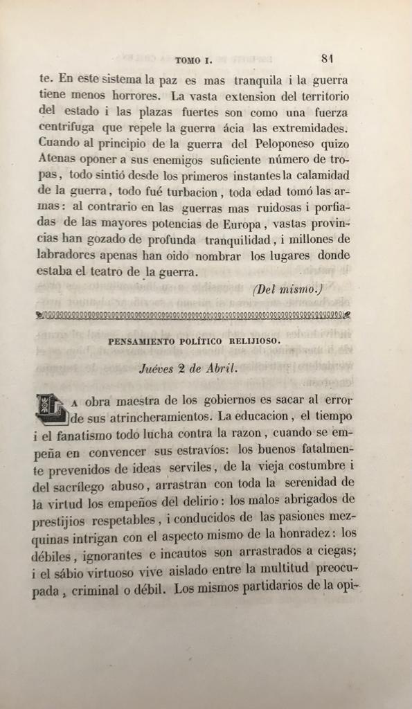 Pedro Godoy	Espiritu de la  prensa chilena. Colección de artículos escojidos de la misma desde el principio de la Revolución hasta la época presente. 