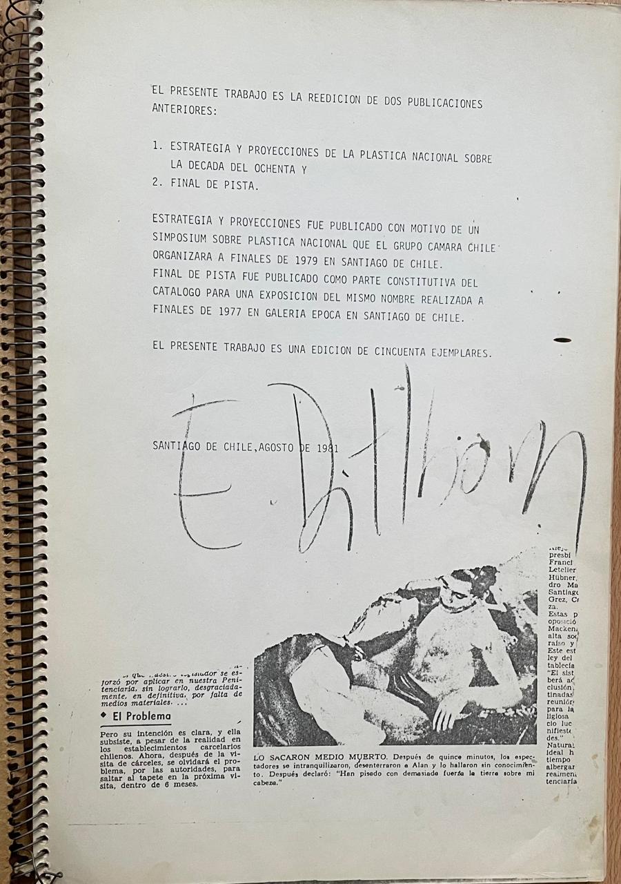 Eugenio Dittborn	Sin título (Re-edición Estrategias y proyecciones de la plástica nacional sobre la década del ochenta y Final de pista)