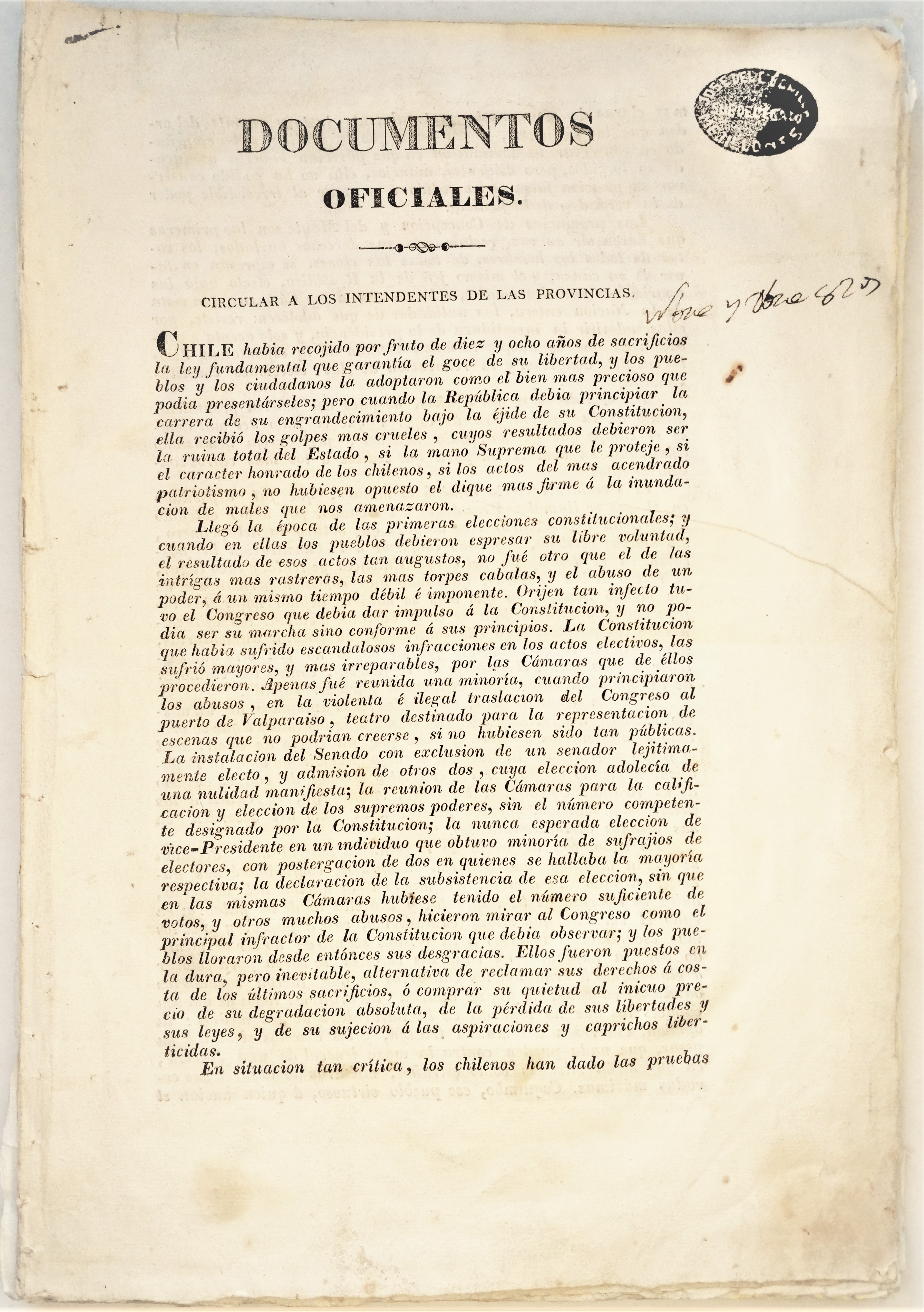 Documentos oficiales Independencia