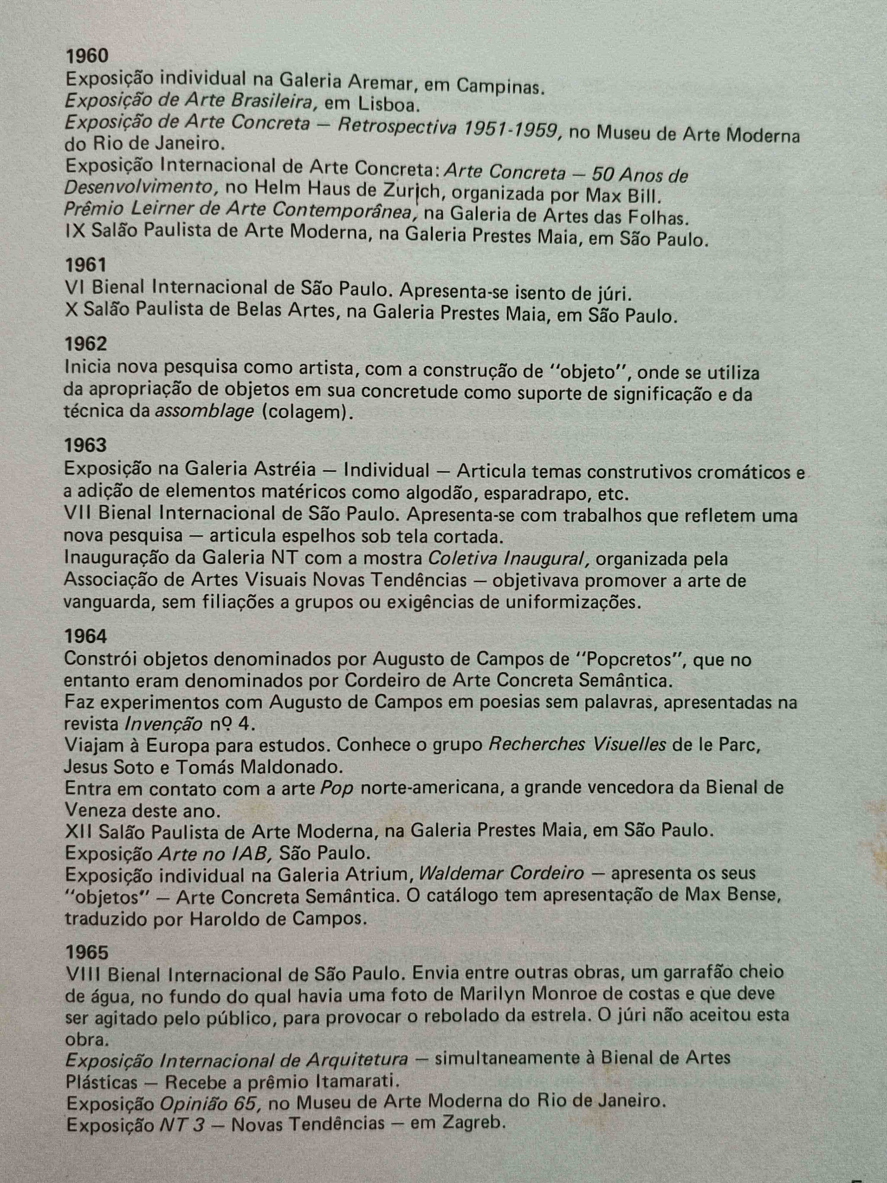 Prefeitura Municipio Sao Paulo.	Waldemar Cordeiro 10° Aniversário da morte de Waldemar Cordeiro 1925 / 1973. 