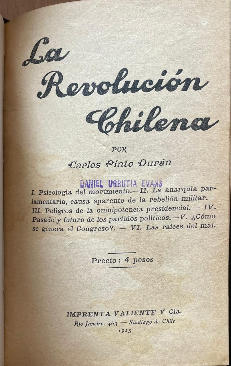 Carlos Pinto Durán	La Revolución Chilena 
