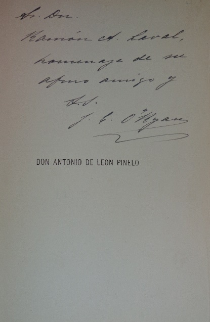 Juan Enrique O’Ryan - Don Antonio de Leon Pinelo : notas i rectificaciones  