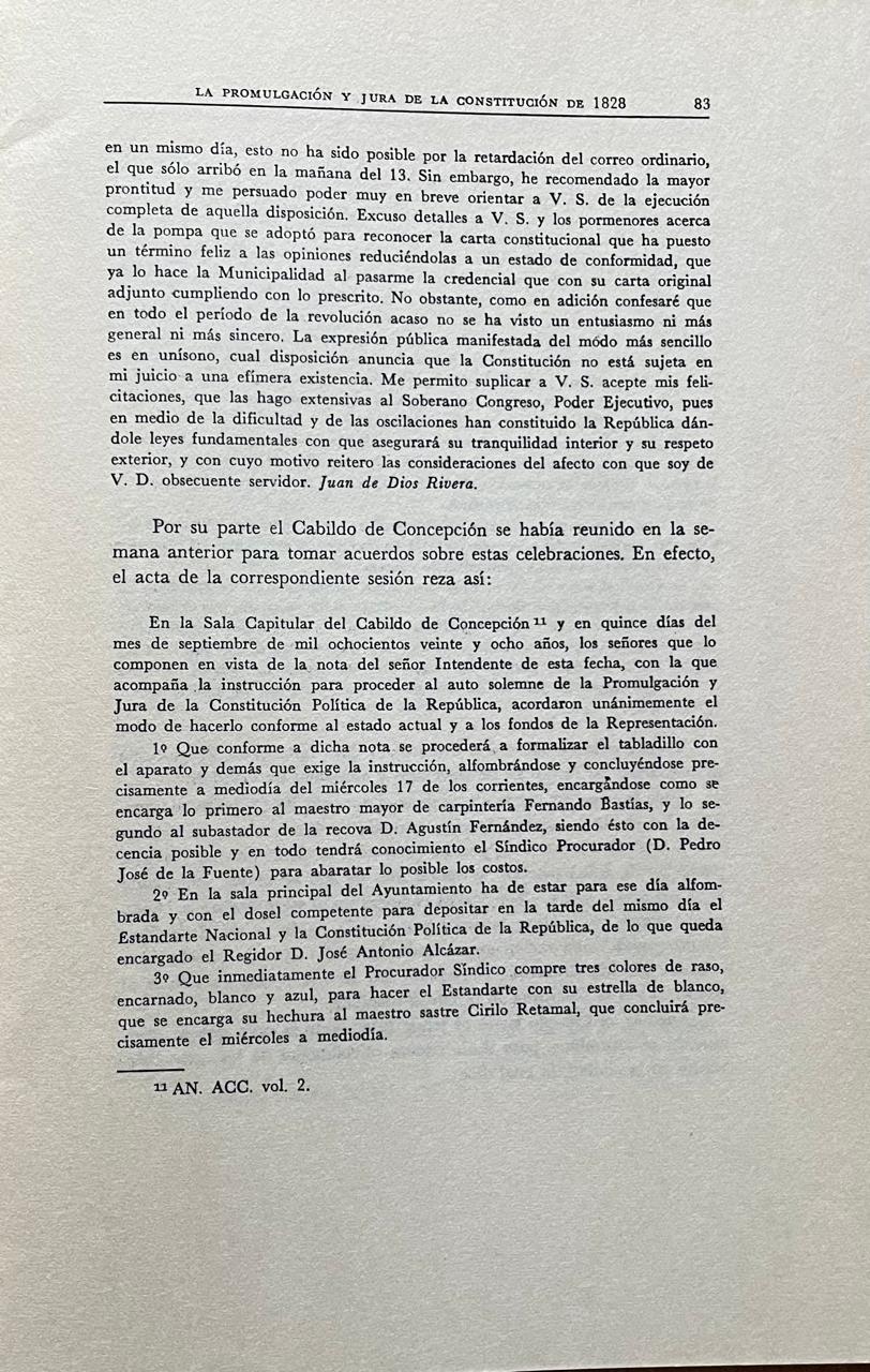 Zenon Urrutia Infante 	La promulgación y jura de la constitución de 1828 en la provincia de Concepción.