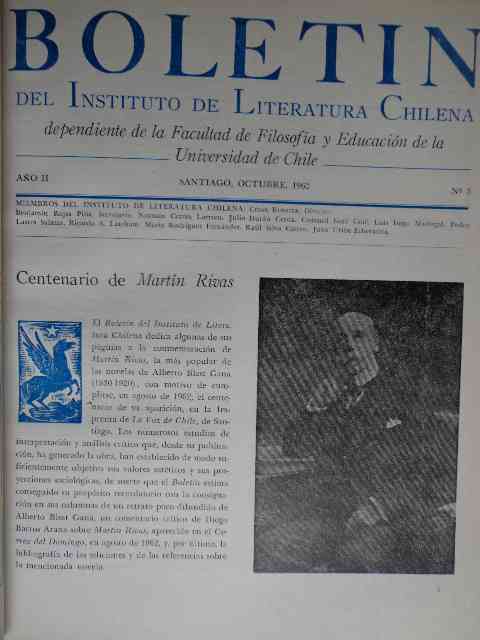 Facultad De Filosofía Y Educación De La Universidad De Chile - Boletín del  Instituto de Literatura Chilena