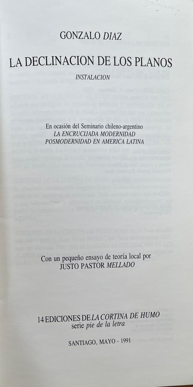 Gonzalo Díaz	La declinación de los planos